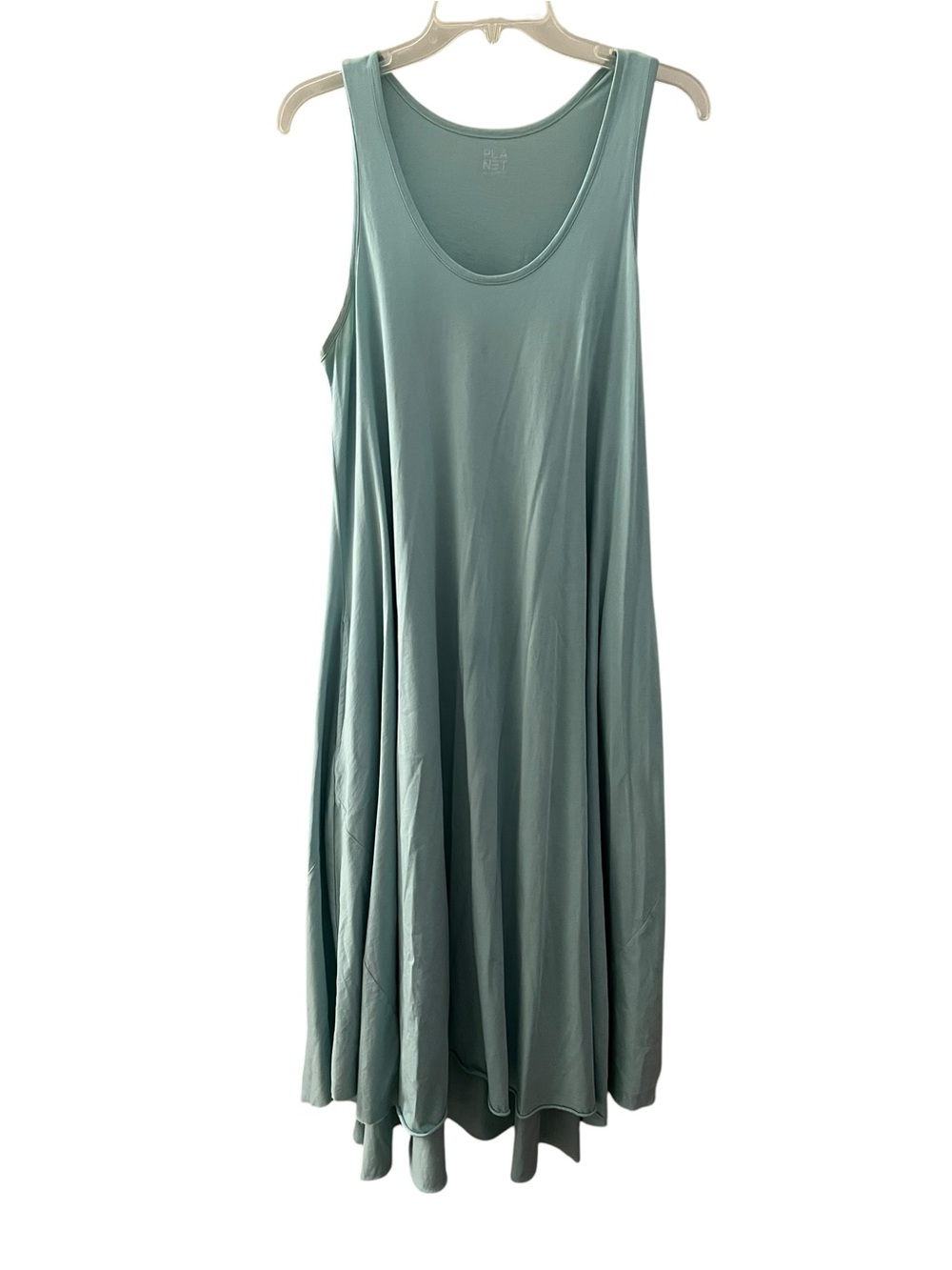 PLANET by Lauren G Waterfall Pima Cotton Tank Dress Pocket Sleeveless Lagenlook